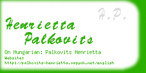 henrietta palkovits business card